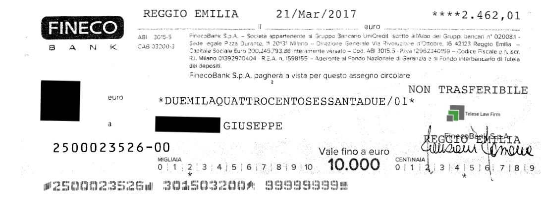 Testimonianza, Rimborso Testimonianza di un rimborso